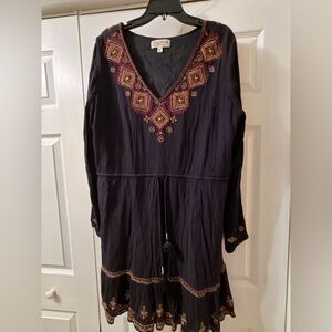 Idyllwind - Fueled by Miranda Lambert- black embroidered boho dress size xxl